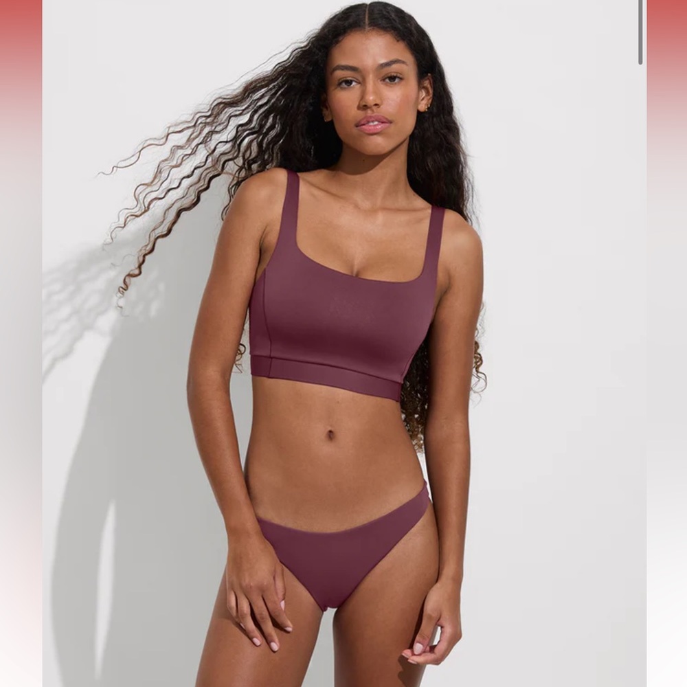 Burgundy top shelf left on Fridays bikini top